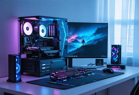 Ultimate Gaming PC setup with RGB lighting, advanced cooling, and high-performance components for peak gaming power